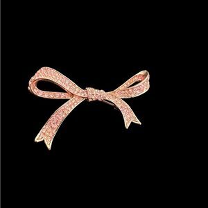 Vintage KJL Kenneth Jay LanePink Rhinestones Bow Brooch